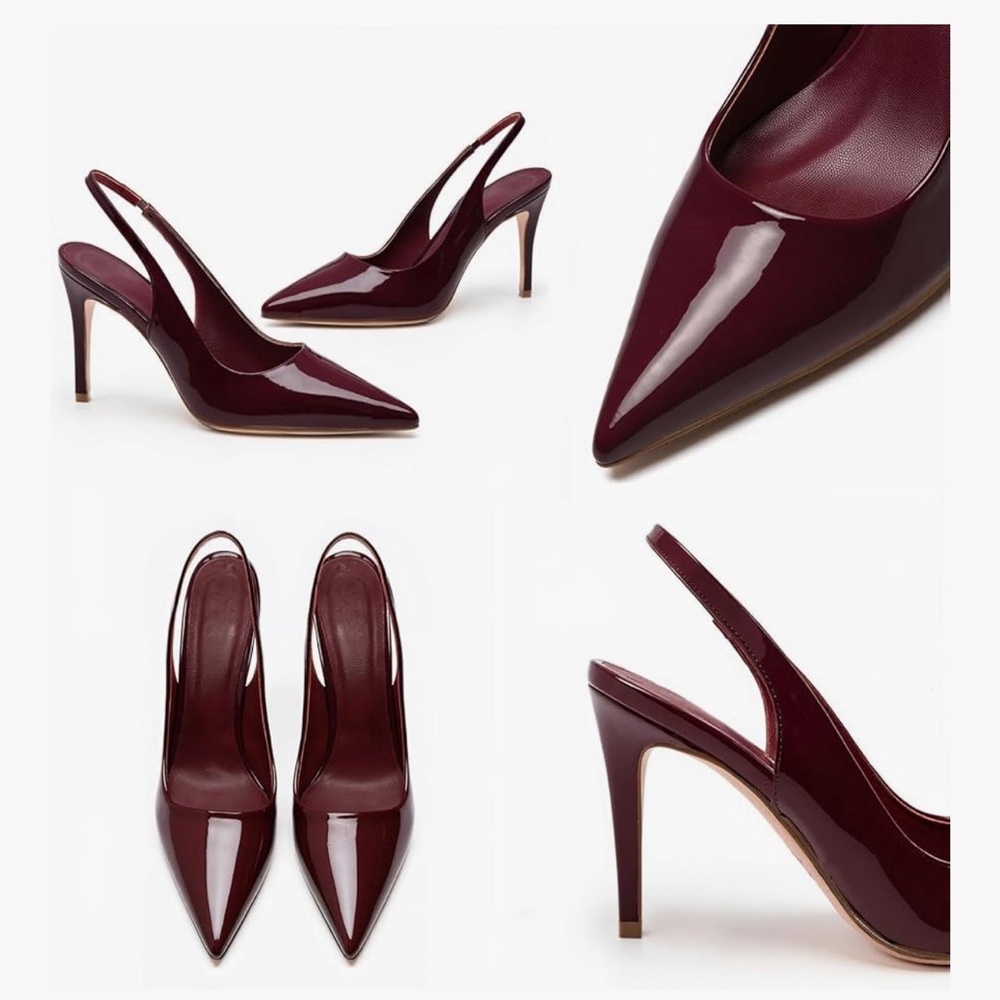 Wine / Burgundy Slingback Heels